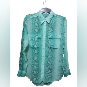 EQUIPMENT FEMME 100% Silk Slim Signature Snakeskin Python Shirt